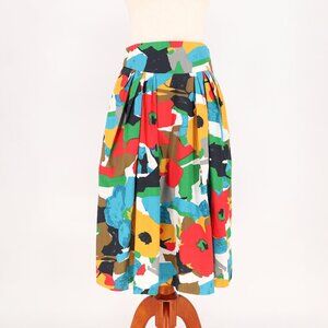 EMILY AND FIN Far-Out Midi Circle Skirt Retro Fireshade Floral Size S